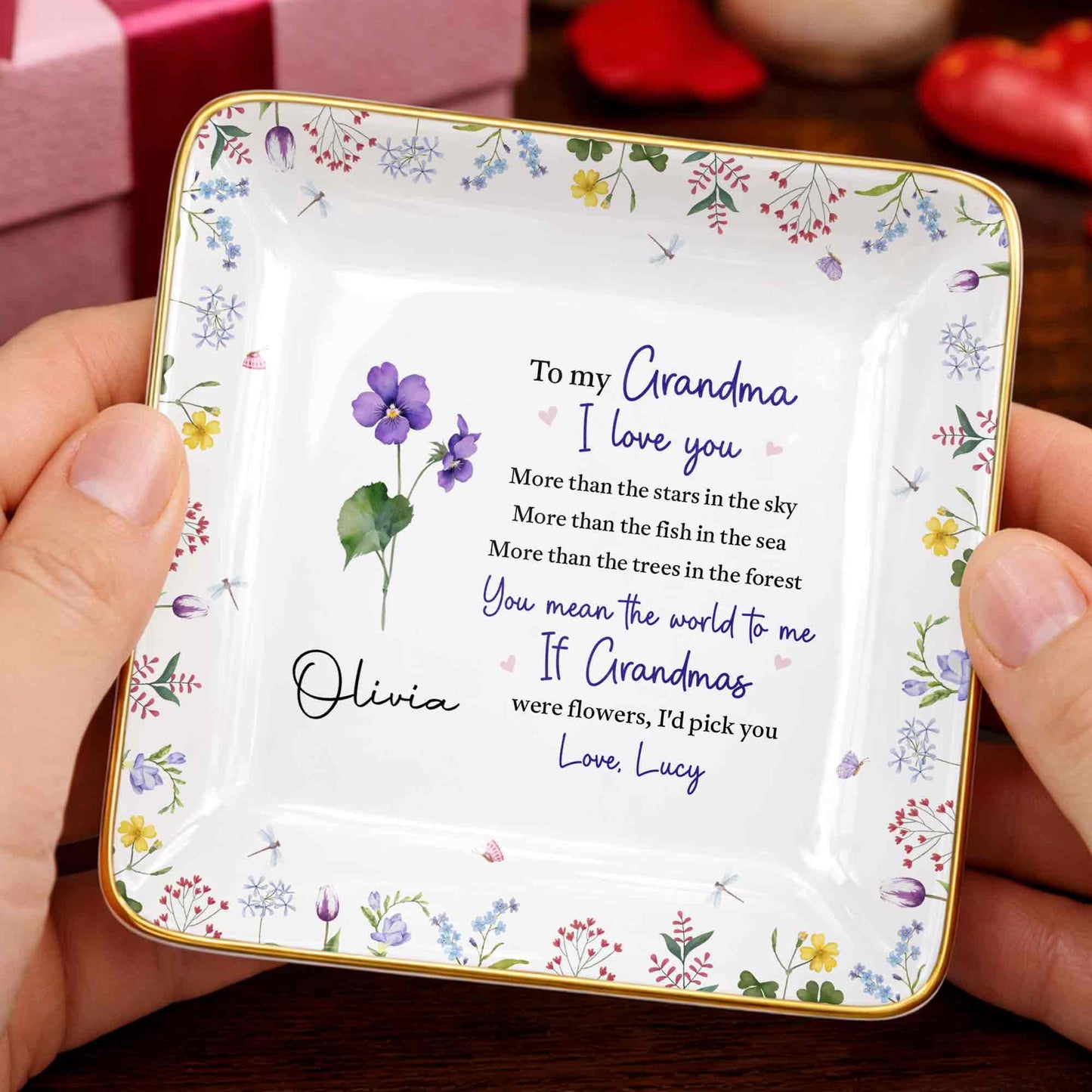 To My Grandma, I Love You, Flower Design