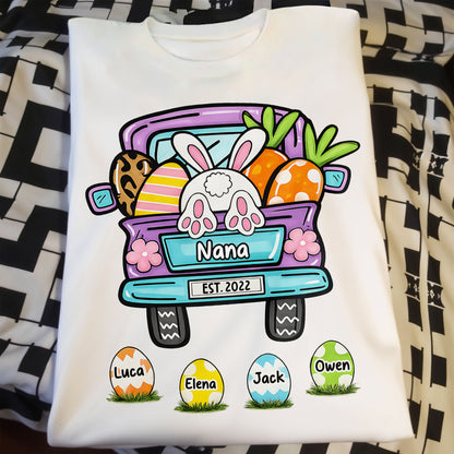 Grandma Est Truck With Easter Bunny Eggs And Carrots