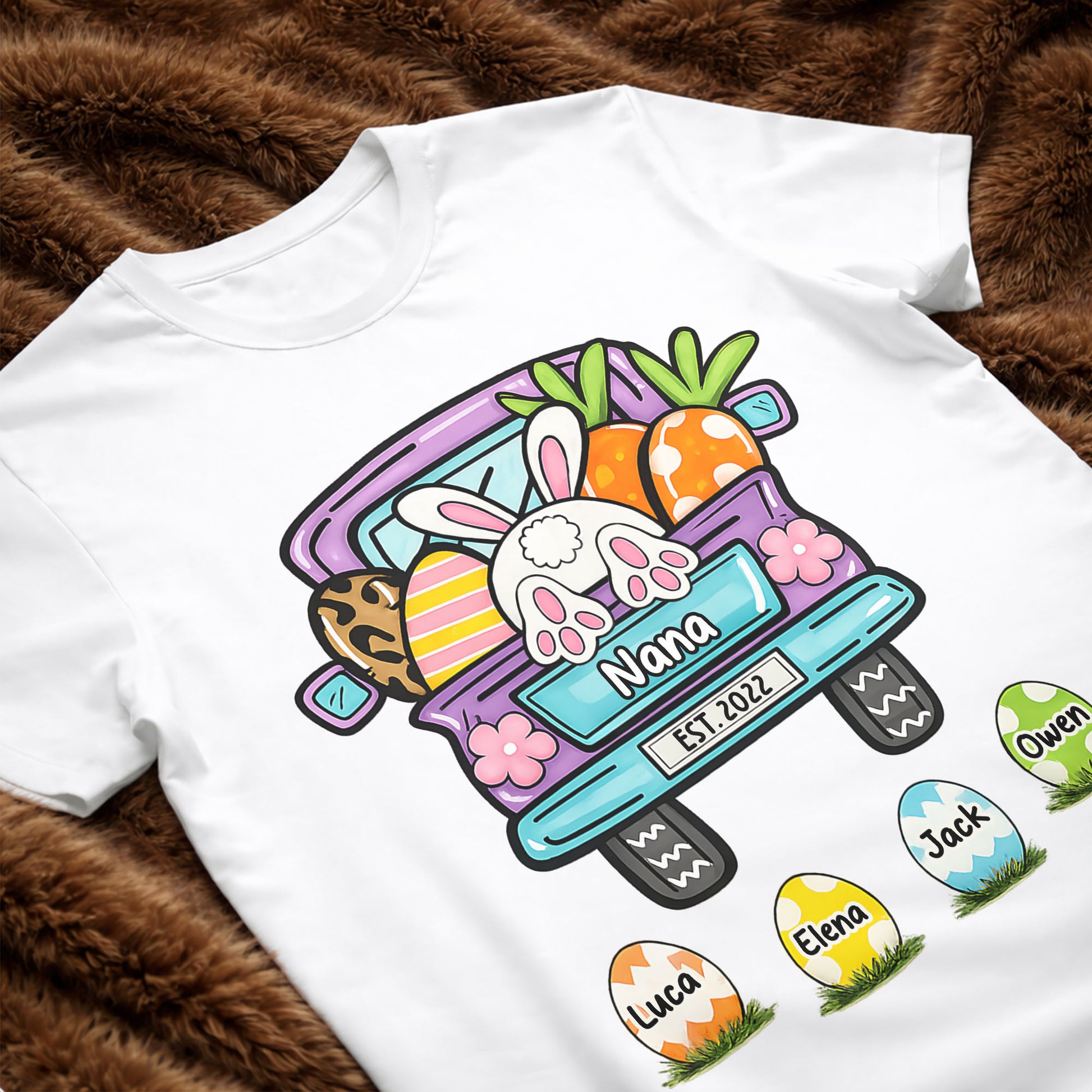 Grandma Est Truck With Easter Bunny Eggs And Carrots