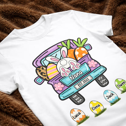 Grandma Est Truck With Easter Bunny Eggs And Carrots