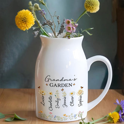 Grandma's Garden With Flowers And Bees