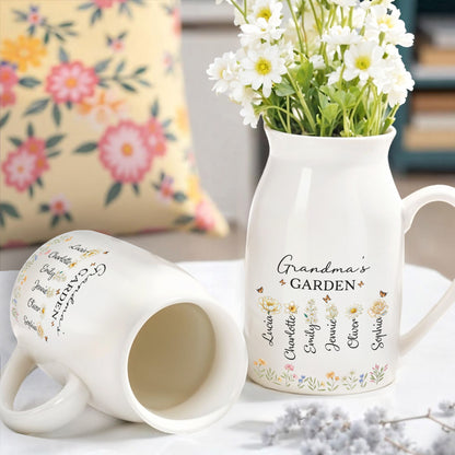 Grandma's Garden With Flowers And Bees