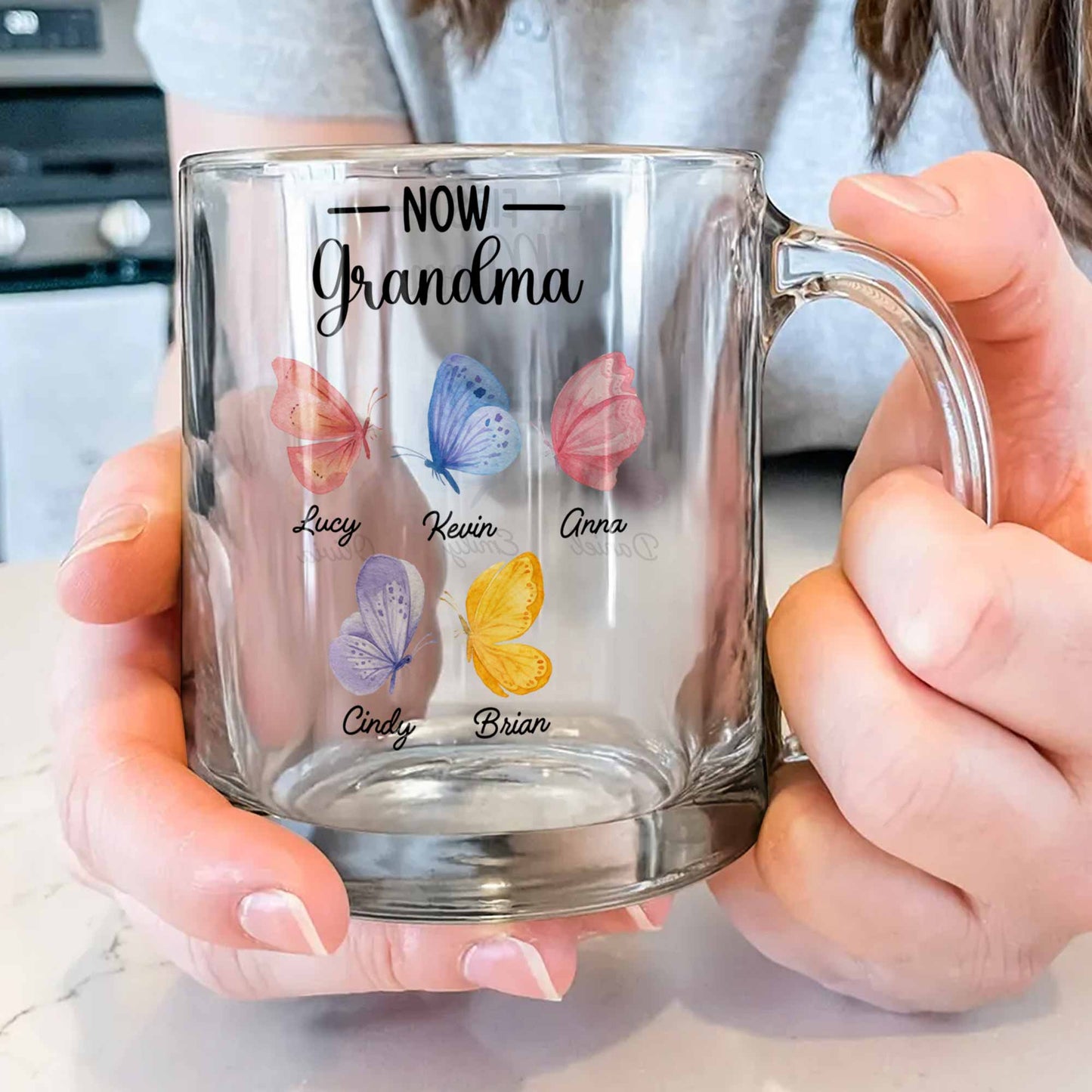 First Mom, Now Grandma Butterflies Design