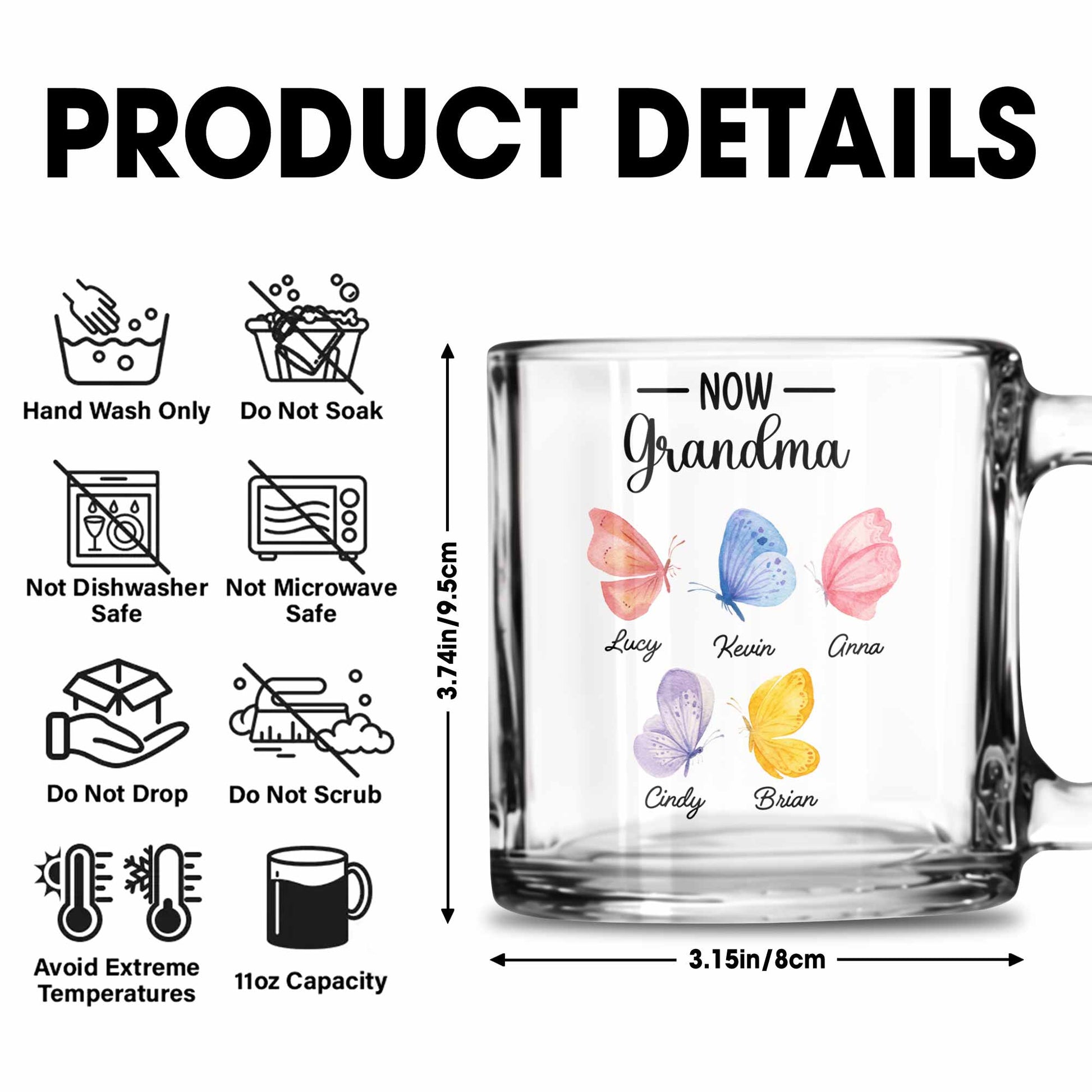 First Mom, Now Grandma Butterflies Design