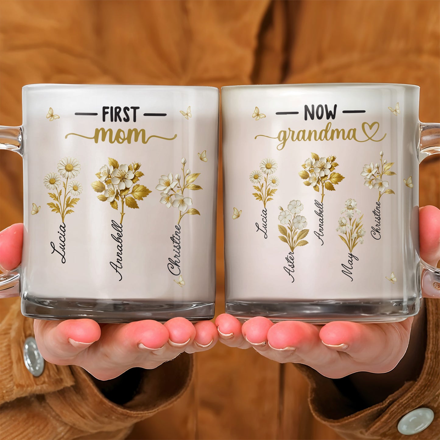 First Mom Now Grandma With Flowers and Butterflies