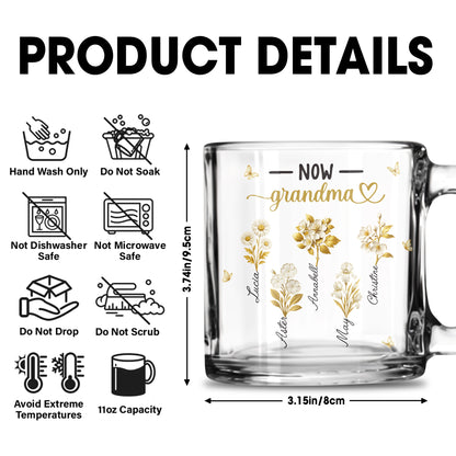 First Mom Now Grandma With Flowers and Butterflies