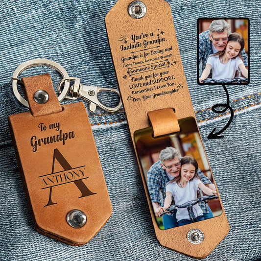 You're A Fantastic Grandpa, Keychain With Photo Insert