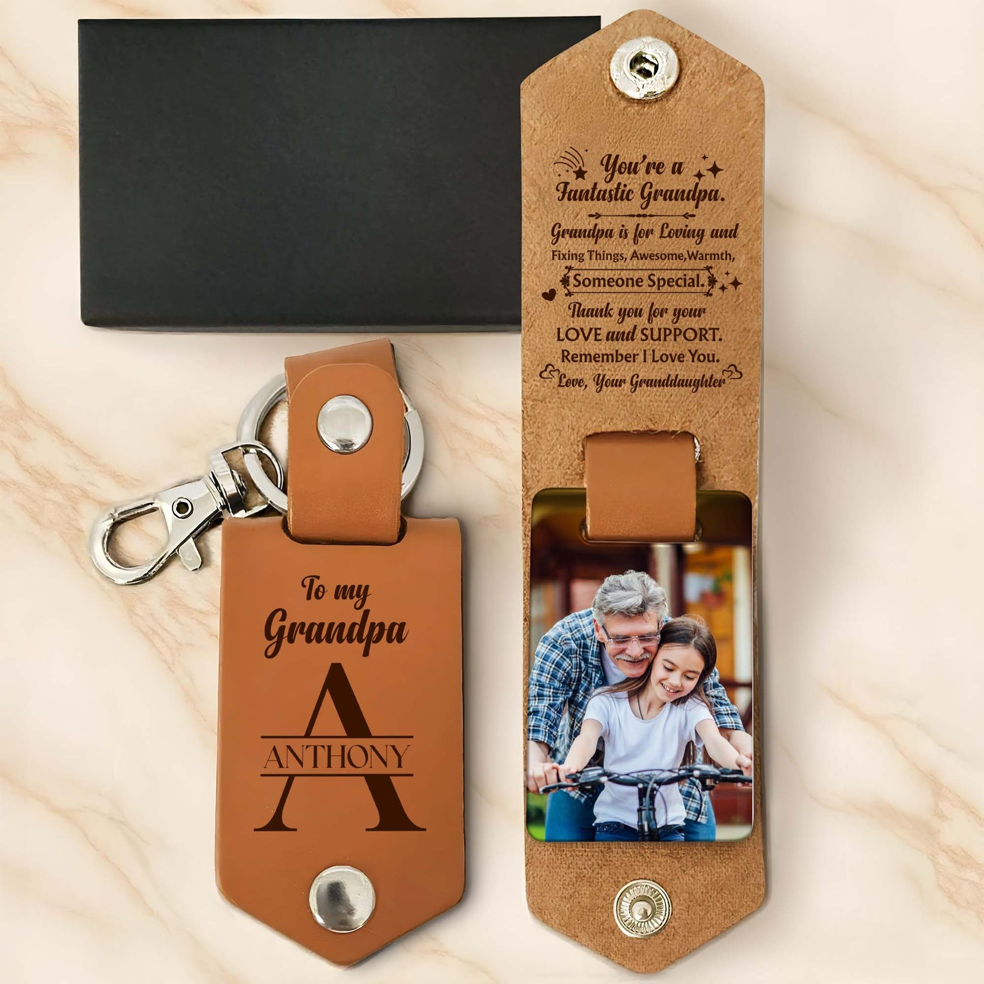 You're A Fantastic Grandpa, Keychain With Photo Insert
