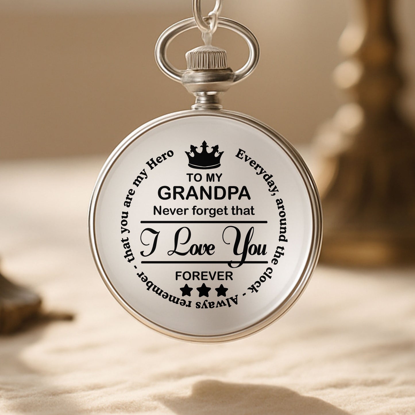 To My Grandpa, I Love You Forever With Crown And Stars