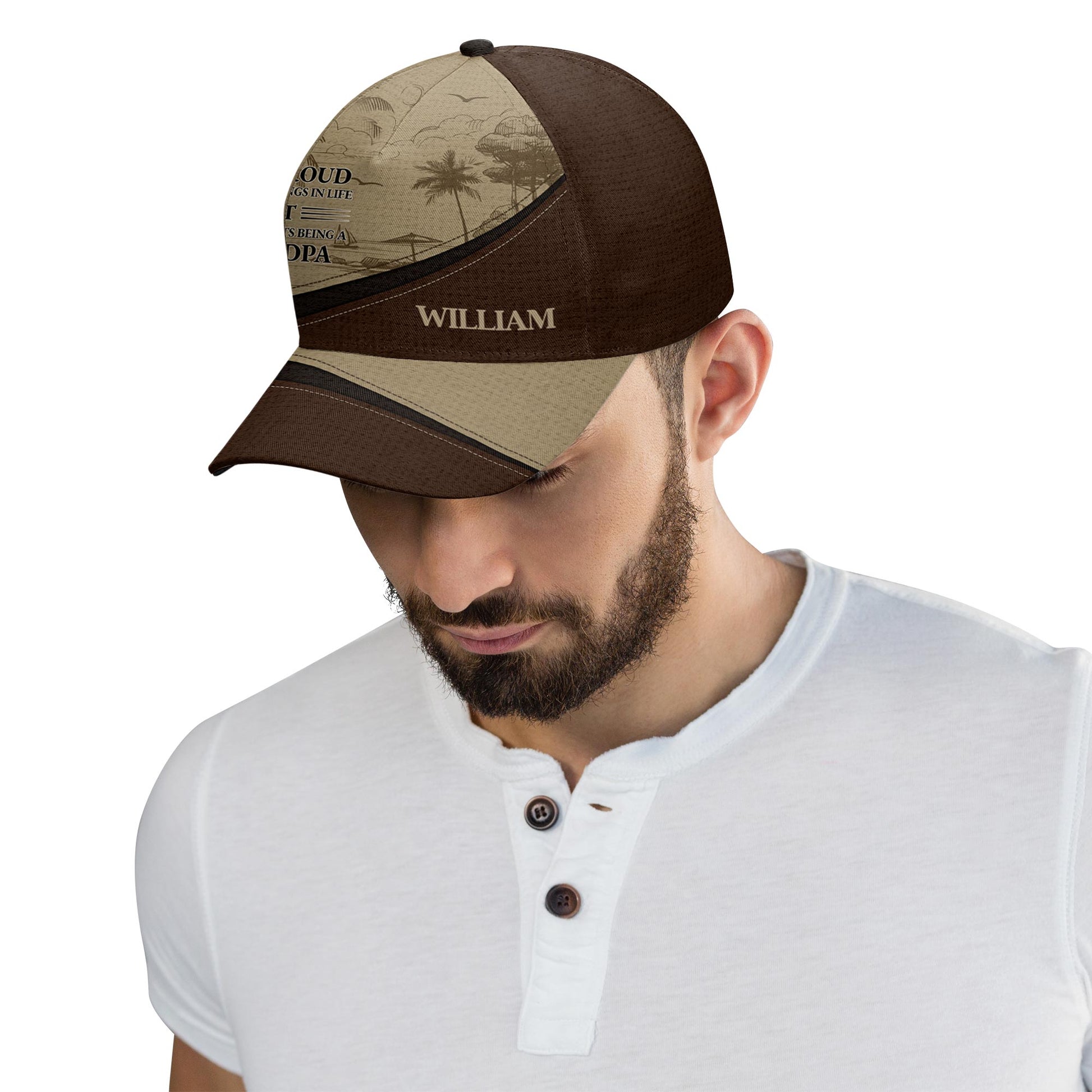 Tropical Beach and Palm Trees Adventure Cap