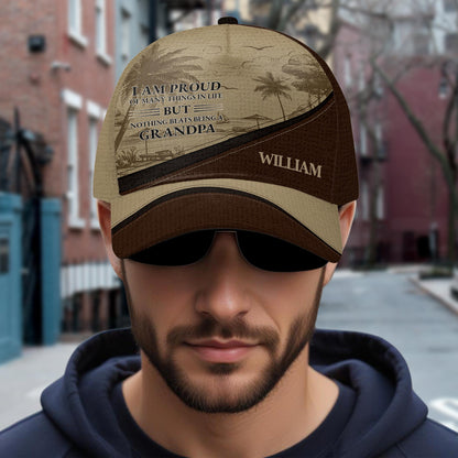 Tropical Beach and Palm Trees Adventure Cap
