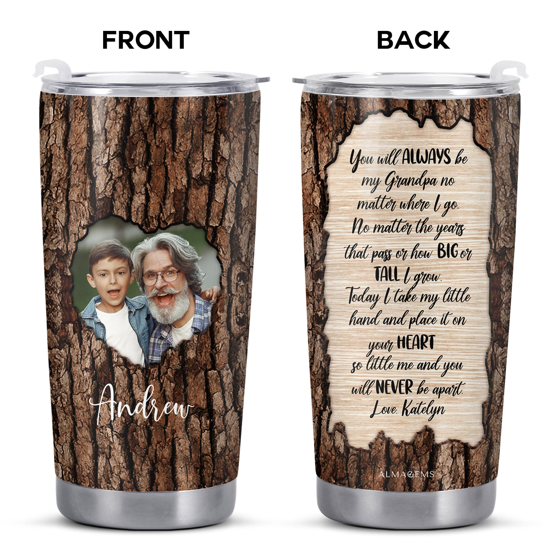 Grandpa Love Heart Touching Customizable Tumbler