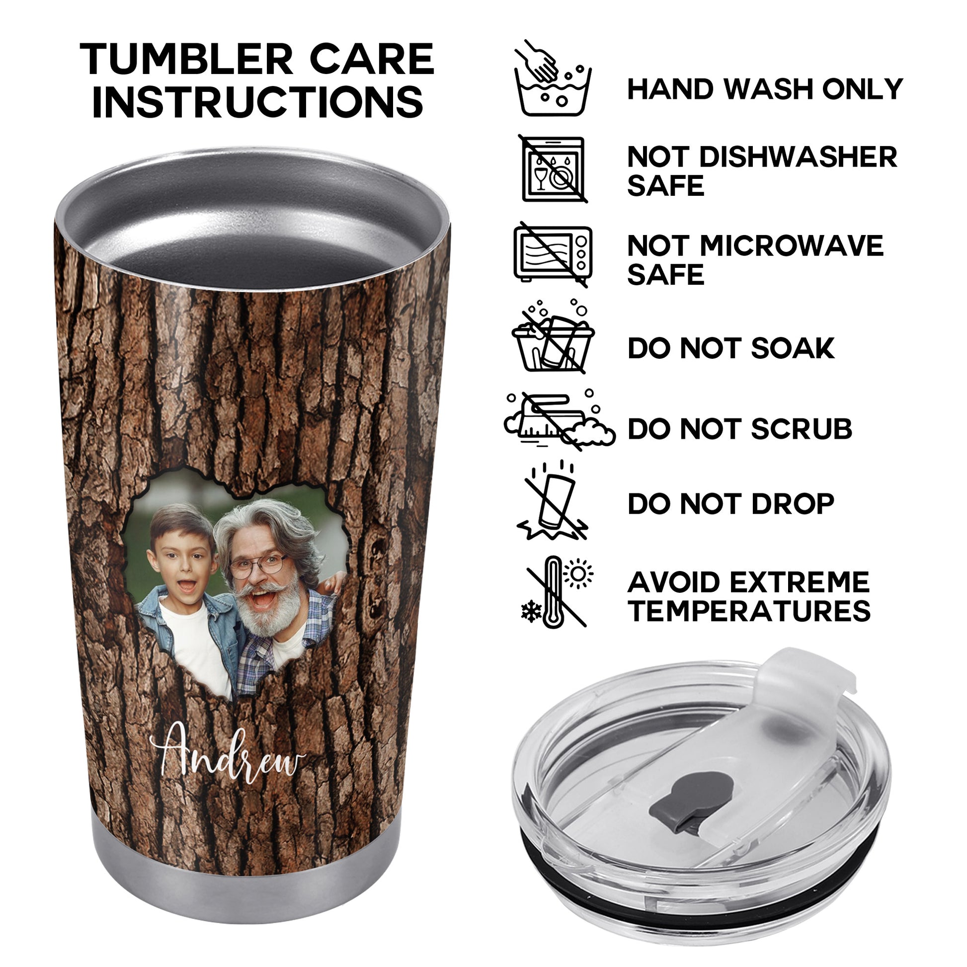 Grandpa Love Heart Touching Customizable Tumbler
