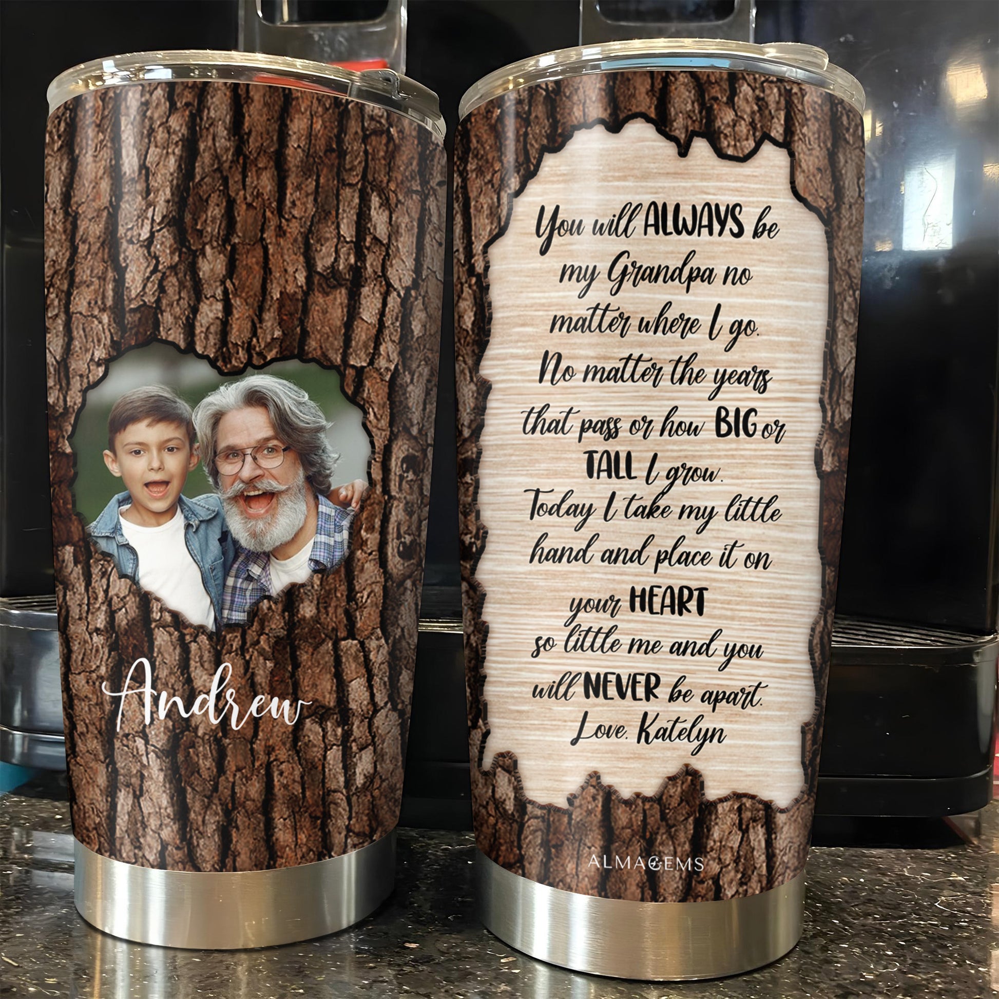 Grandpa Love Heart Touching Customizable Tumbler