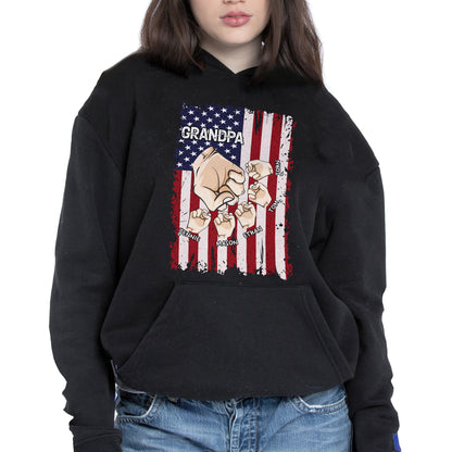Granspa, Fists Clenching American Flag Design - Personalized Custom Unisex T-shirt, Hoodie - GRP011_BBAS