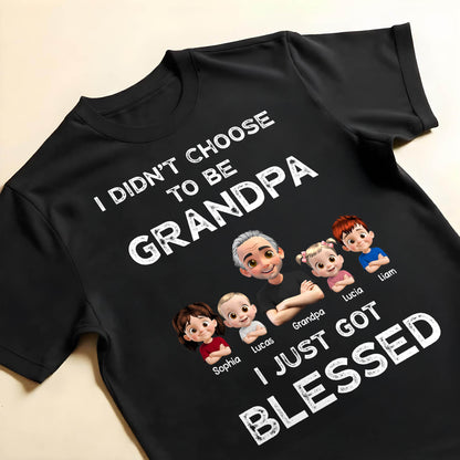 I Didn't Choose To Be Grandpa, Cartoon Characters and Family - Personalized Custom Unisex T-shirt, Hoodie - GRP020_BBAS