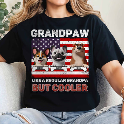 Grandpaw Like A Regular Grandpa But Cooler, Dogs and American Flag