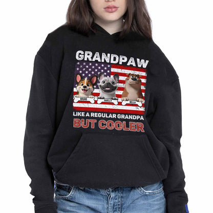 Grandpaw Like A Regular Grandpa But Cooler, Dogs and American Flag