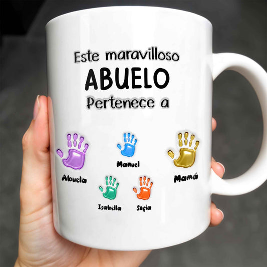Este Maravilloso Padre Abuelo Pertenece A - Personalized Custom Coffee Mug - GRP032_MG