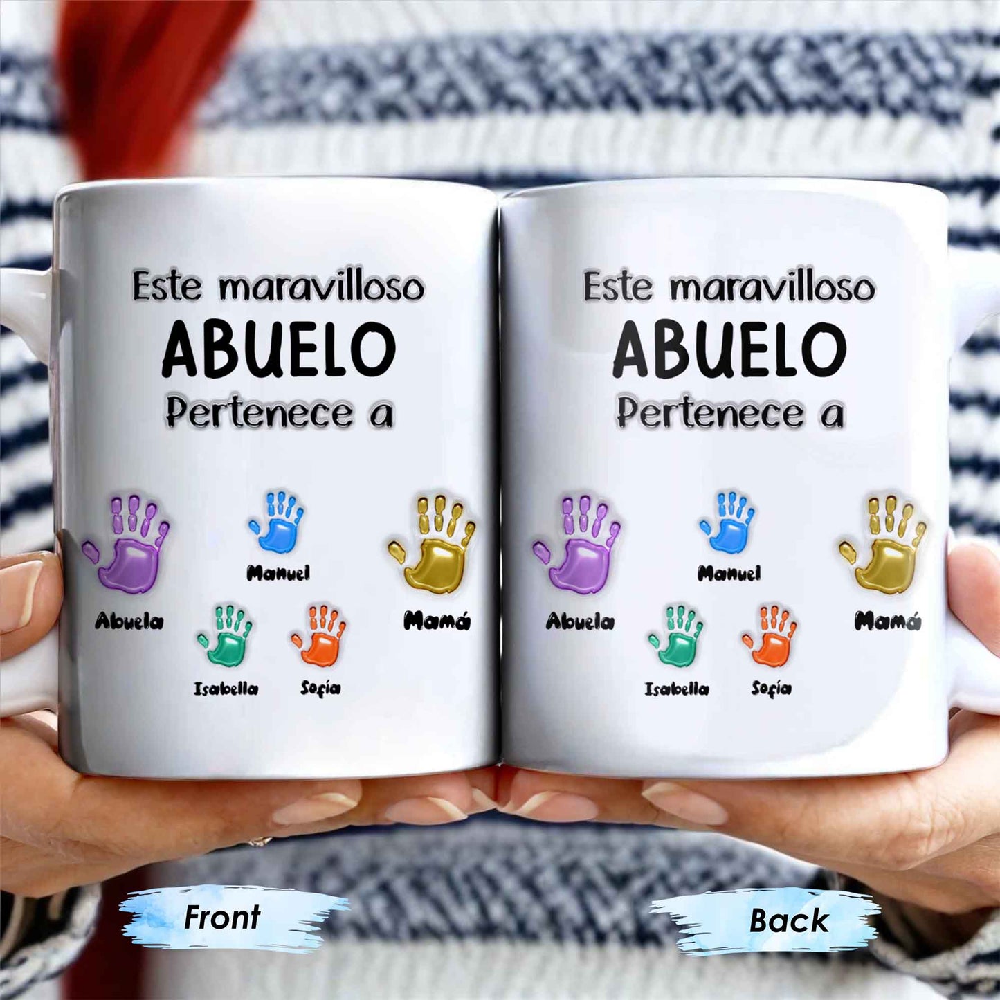 Este Maravilloso Padre Abuelo Pertenece A - Personalized Custom Coffee Mug - GRP032_MG