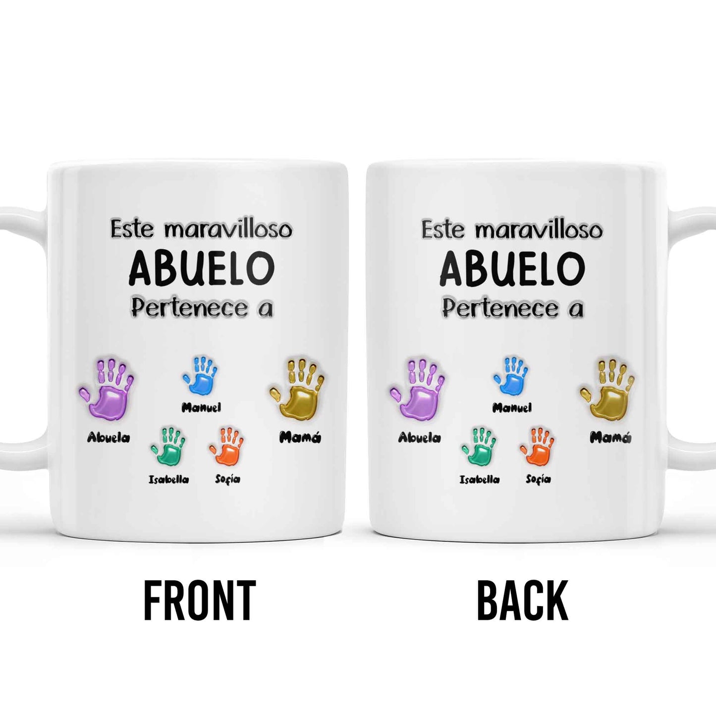 Este Maravilloso Padre Abuelo Pertenece A - Personalized Custom Coffee Mug - GRP032_MG