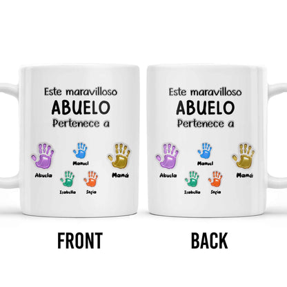 Este Maravilloso Padre Abuelo Pertenece A - Personalized Custom Coffee Mug - GRP032_MG