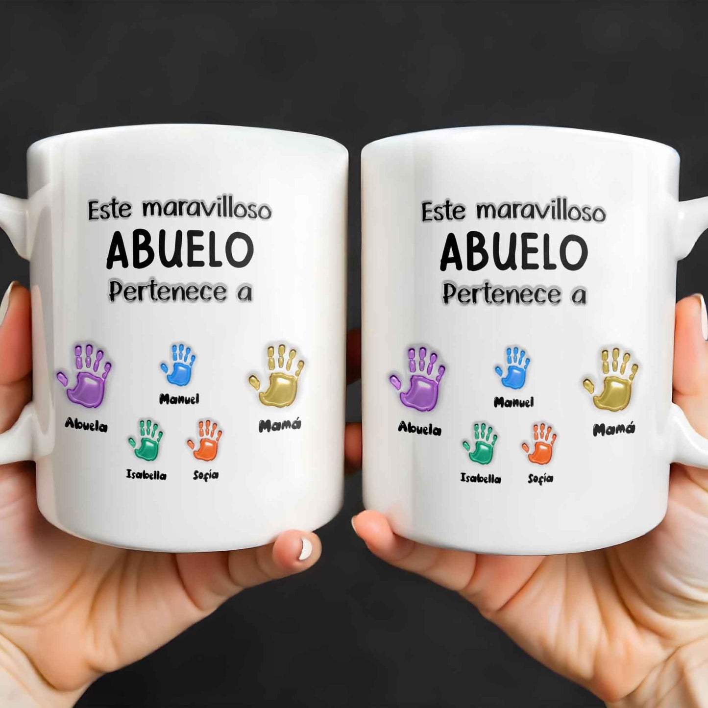 Este Maravilloso Padre Abuelo Pertenece A - Personalized Custom Coffee Mug - GRP032_MG