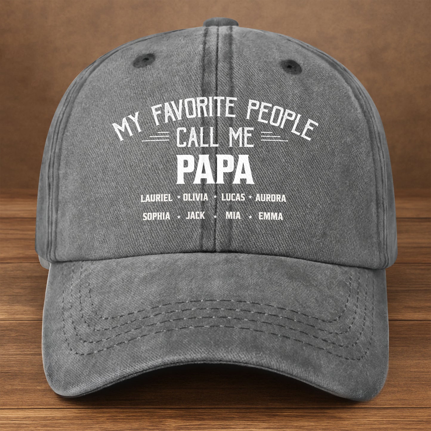 Gorra "Mis Personas Favoritas Me Llaman Papá" - Gorra personalizada de mezclilla lavada - GRP044_WDCAP