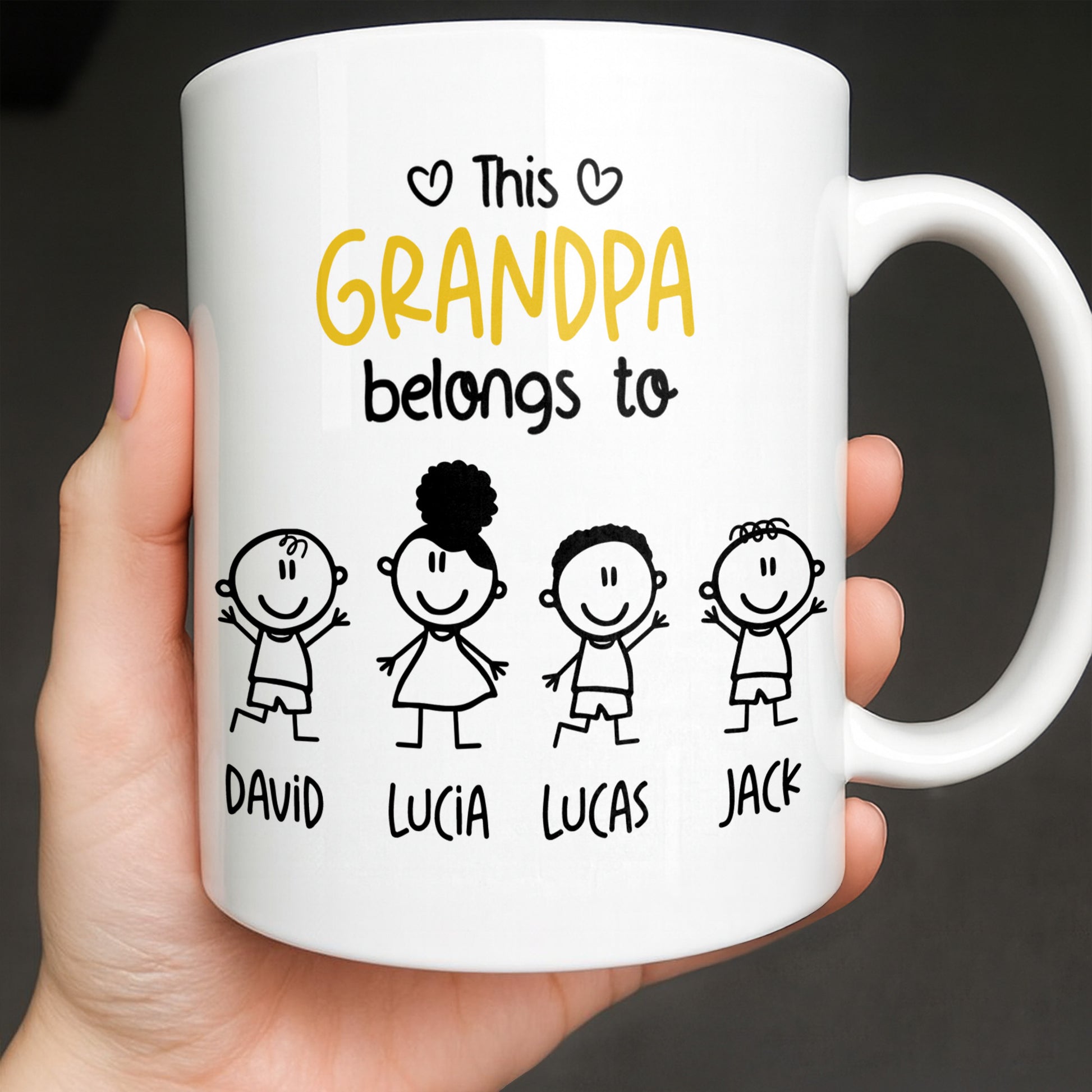 This Grandpa Belongs To Stick Figures Heart