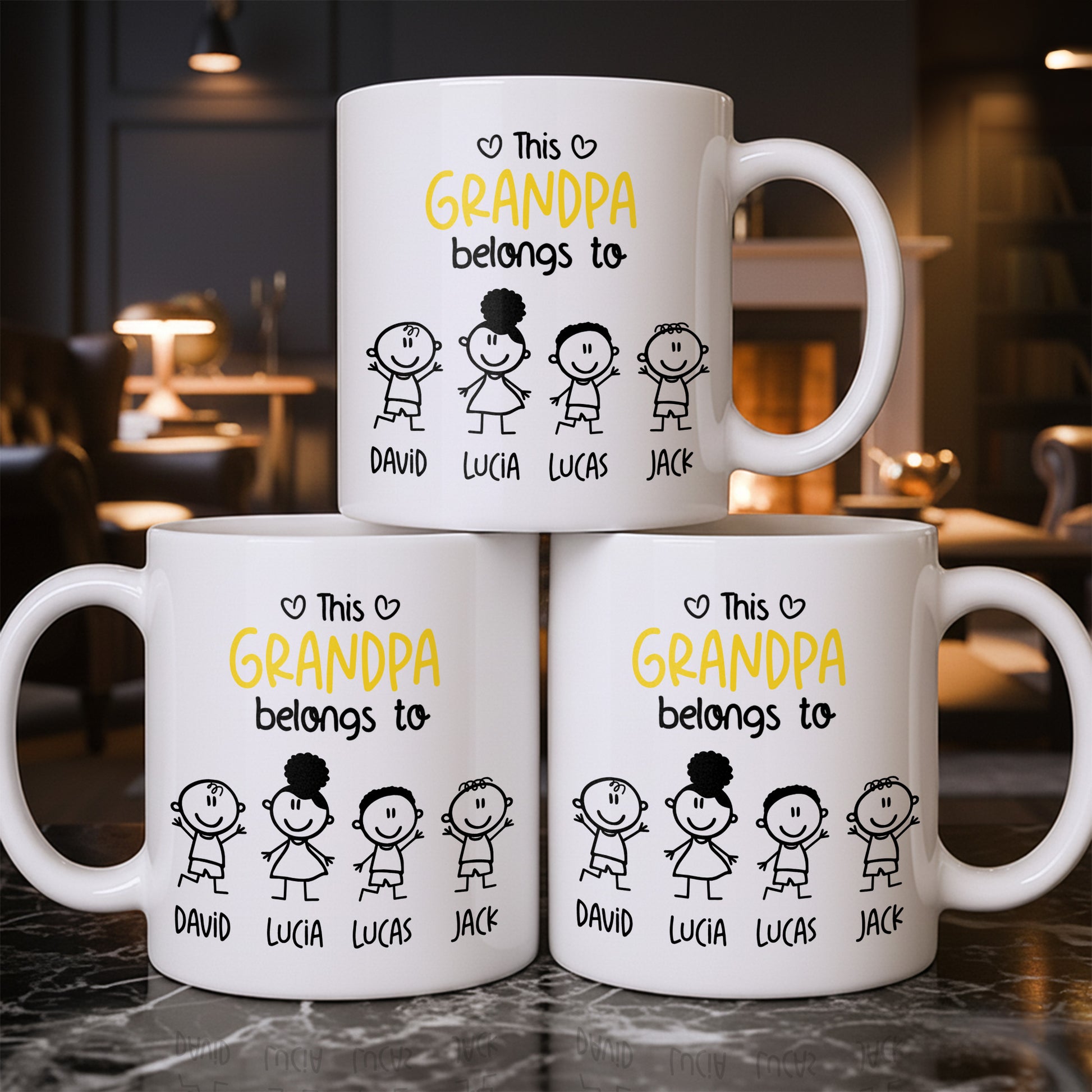 This Grandpa Belongs To Stick Figures Heart