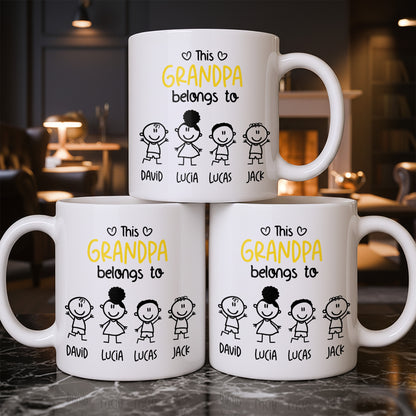 This Grandpa Belongs To Stick Figures Heart