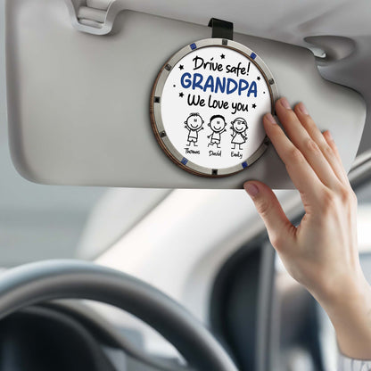 Drive Safe We Love You, Cartoon Figures And Stars - Personalized Custom Shaped Car Visor Clip - GRP049_VIS
