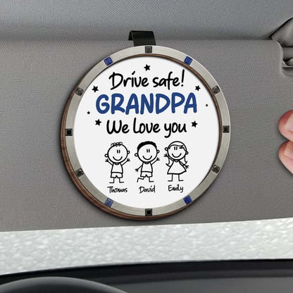 Drive Safe We Love You, Cartoon Figures And Stars - Personalized Custom Shaped Car Visor Clip - GRP049_VIS