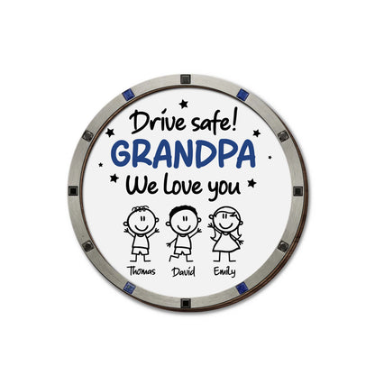 Drive Safe We Love You, Cartoon Figures And Stars - Personalized Custom Shaped Car Visor Clip - GRP049_VIS