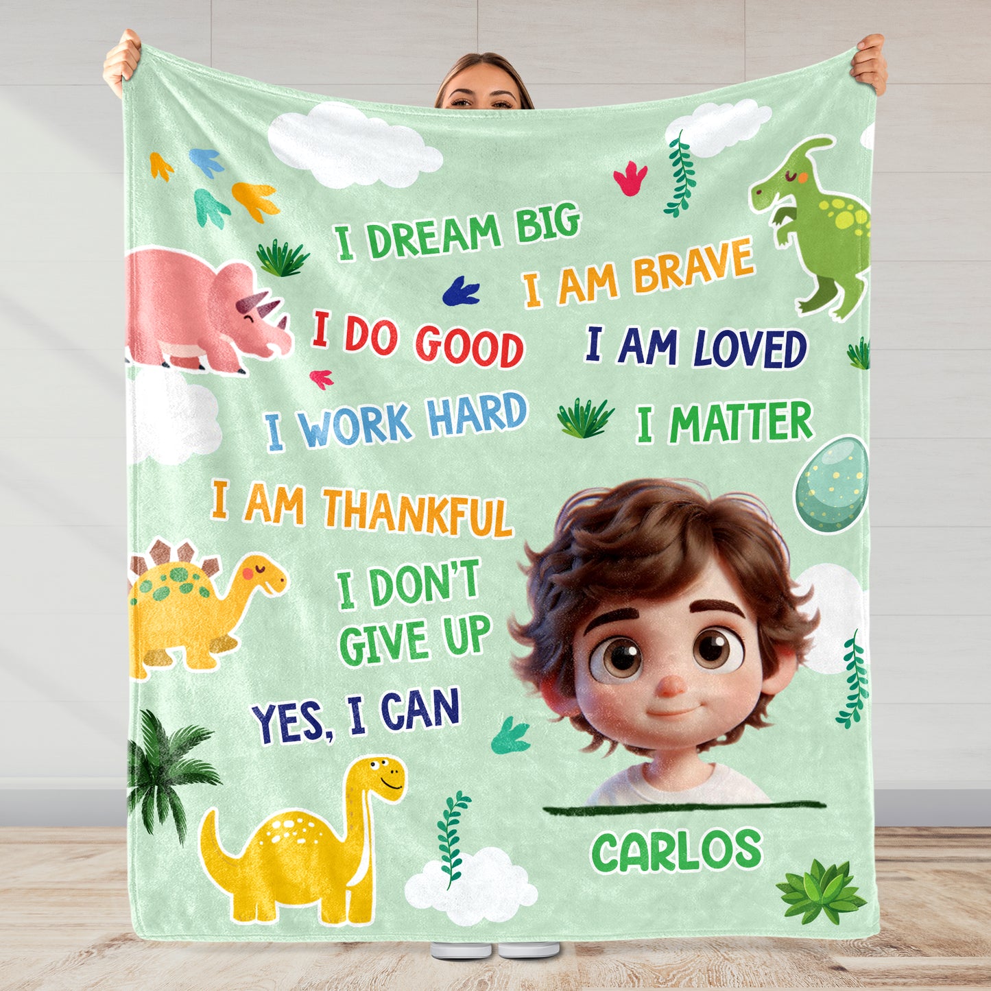 I Dream Big, I Do Good, I Am Brave, Kids Motivational Blanket