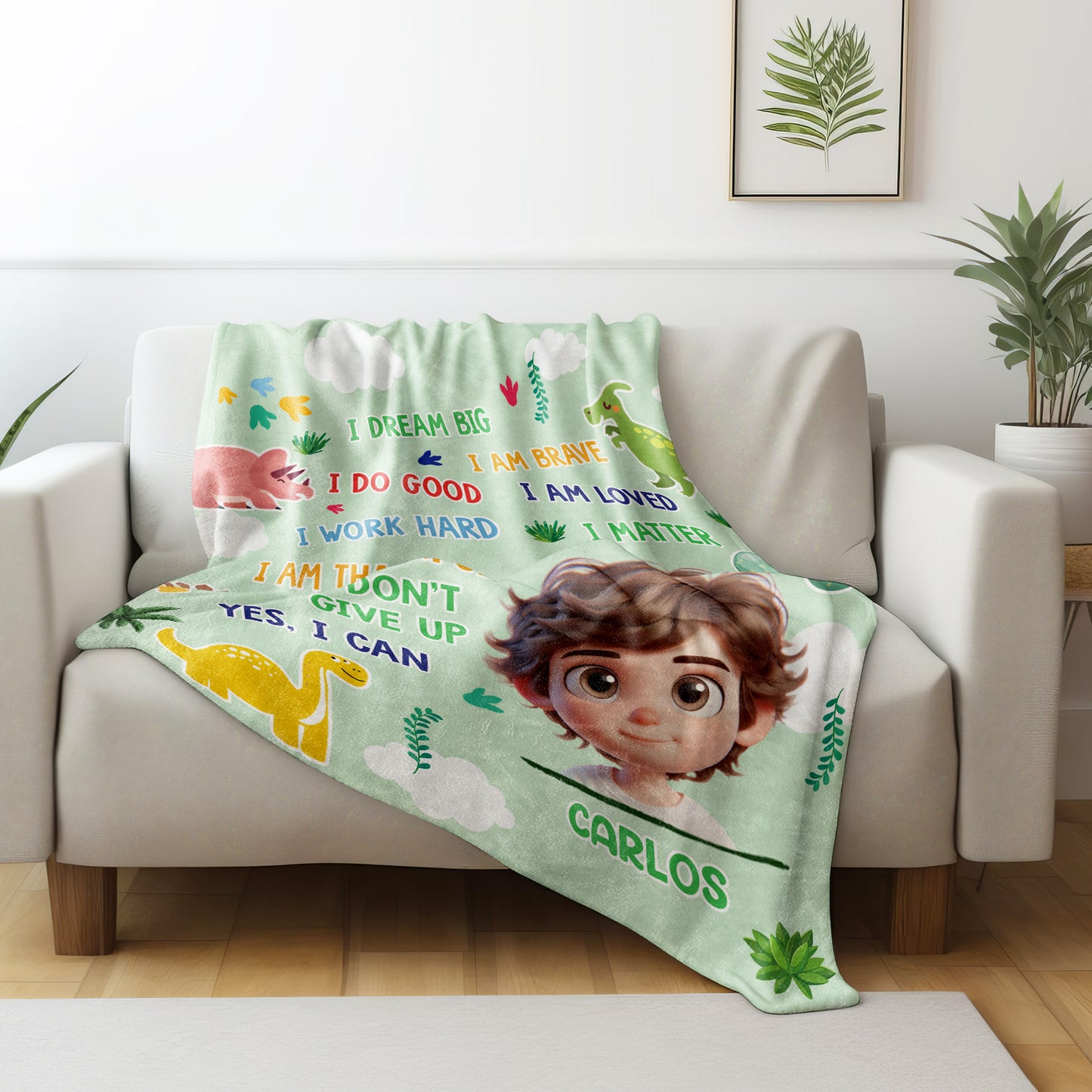 I Dream Big, I Do Good, I Am Brave, Kids Motivational Blanket
