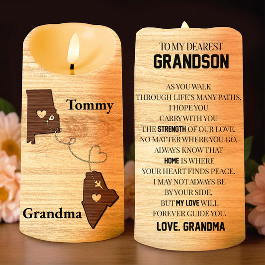 Strength and Love Grandson LED Keepsake