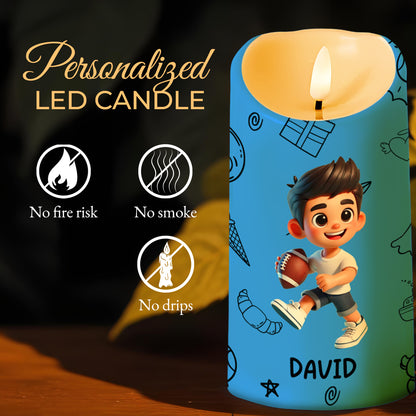 Never Forget That I Love You Be The Man I Know You Can Be - Personalized Custom LED Candle - GSN015_LECA