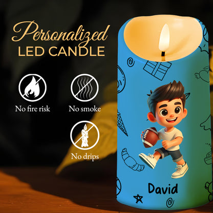 Heartfelt Message To Grandson, Wisdom And Strength - Personalized Custom LED Candle - GSN016_LECA