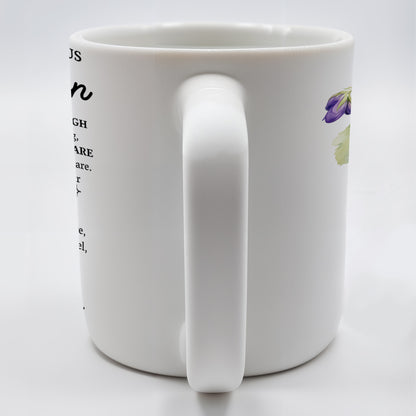 To My Grandson, Forever By Your Side, Encouragement Mug With Pansy Flower