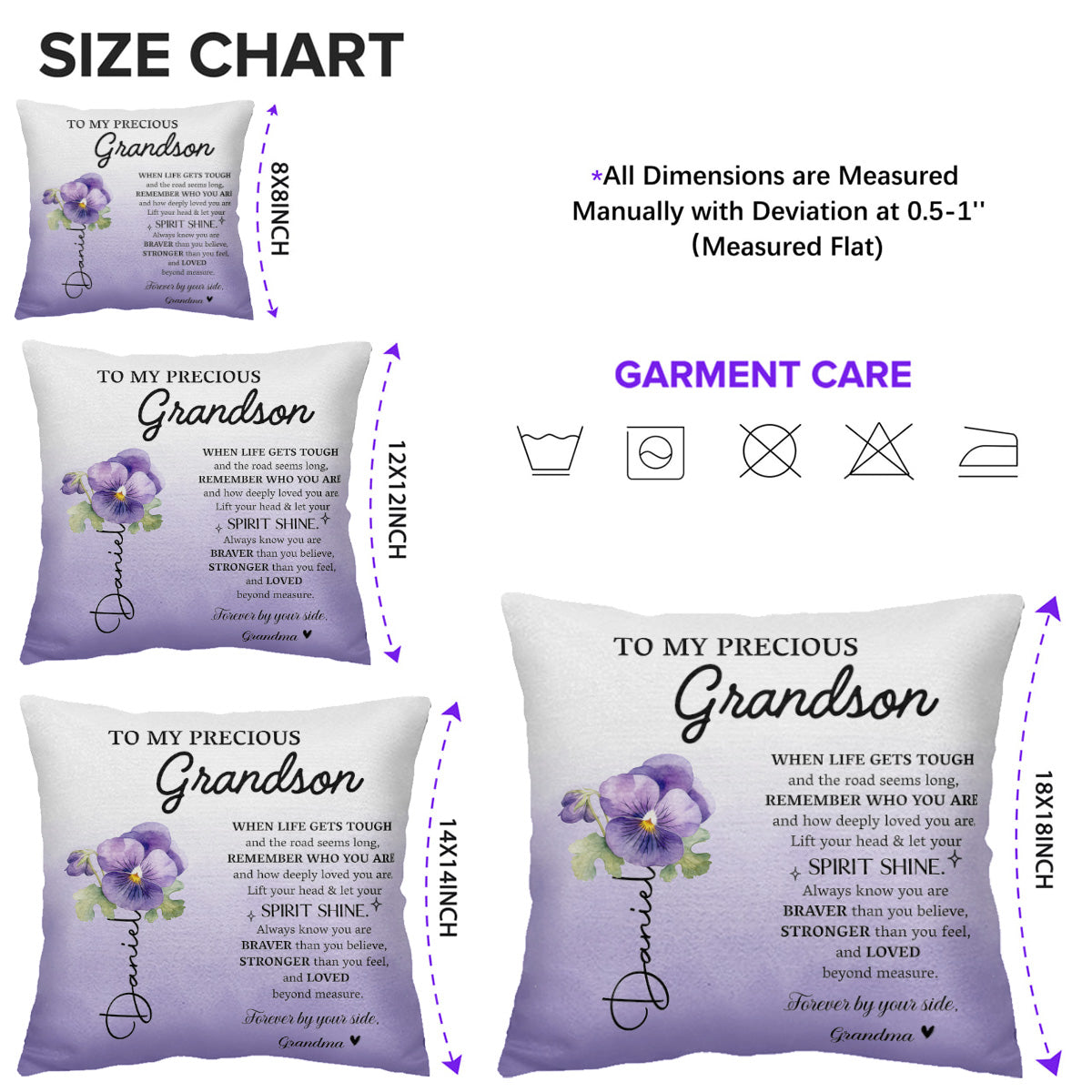 Grandson Spirit Shine Violet Flower Design