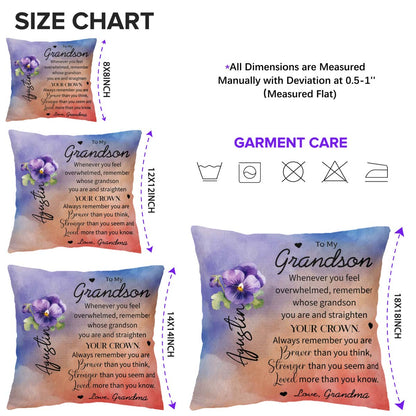 Braver And Stronger Reminder For Grandson With Pansy Flower