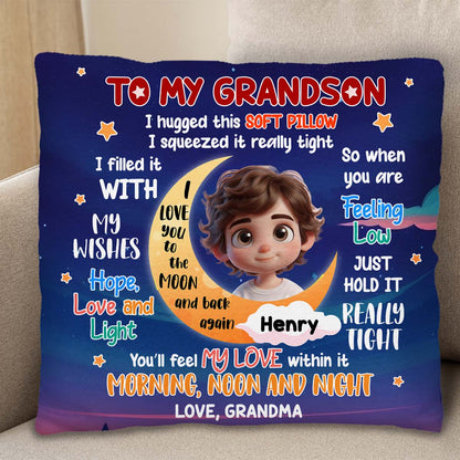Love To The Moon And Back Blessing Pillow