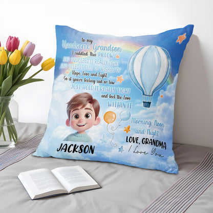 To My Grandson, Feel The Love Wishes Pillow
