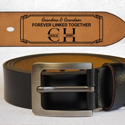 Grandma & Grandson Forever Linked Together Leather Belt