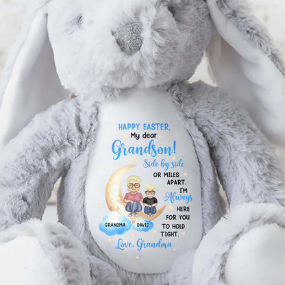 Happy Easter, My Dear Grandson, Side By Side Or Miles Apart, Bunny and Moon