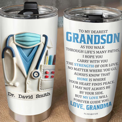 To My Dearest Grandson, As You Walk Through Life's Many Paths, Medical Instrument And Scrubs