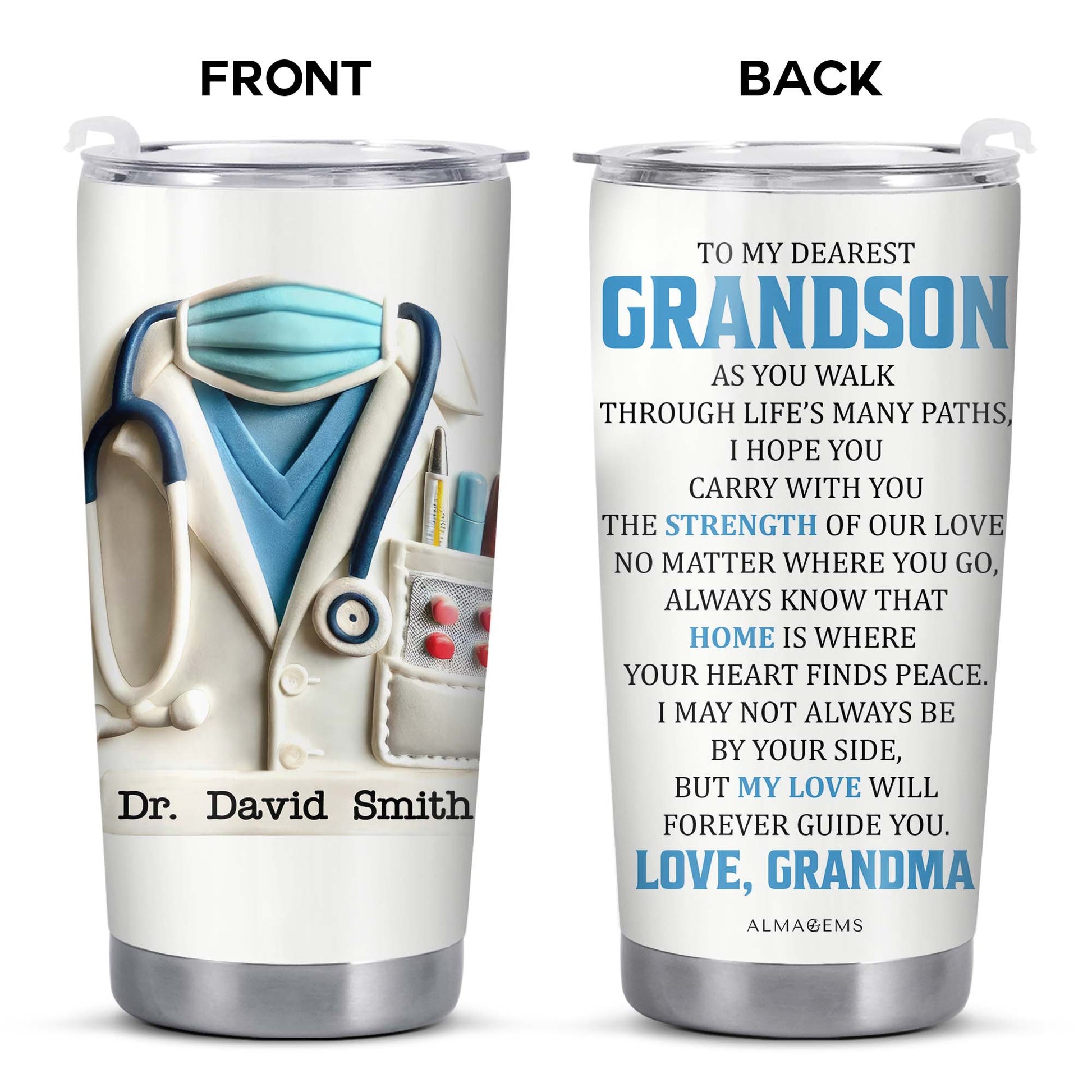 To My Dearest Grandson, As You Walk Through Life's Many Paths, Medical Instrument And Scrubs