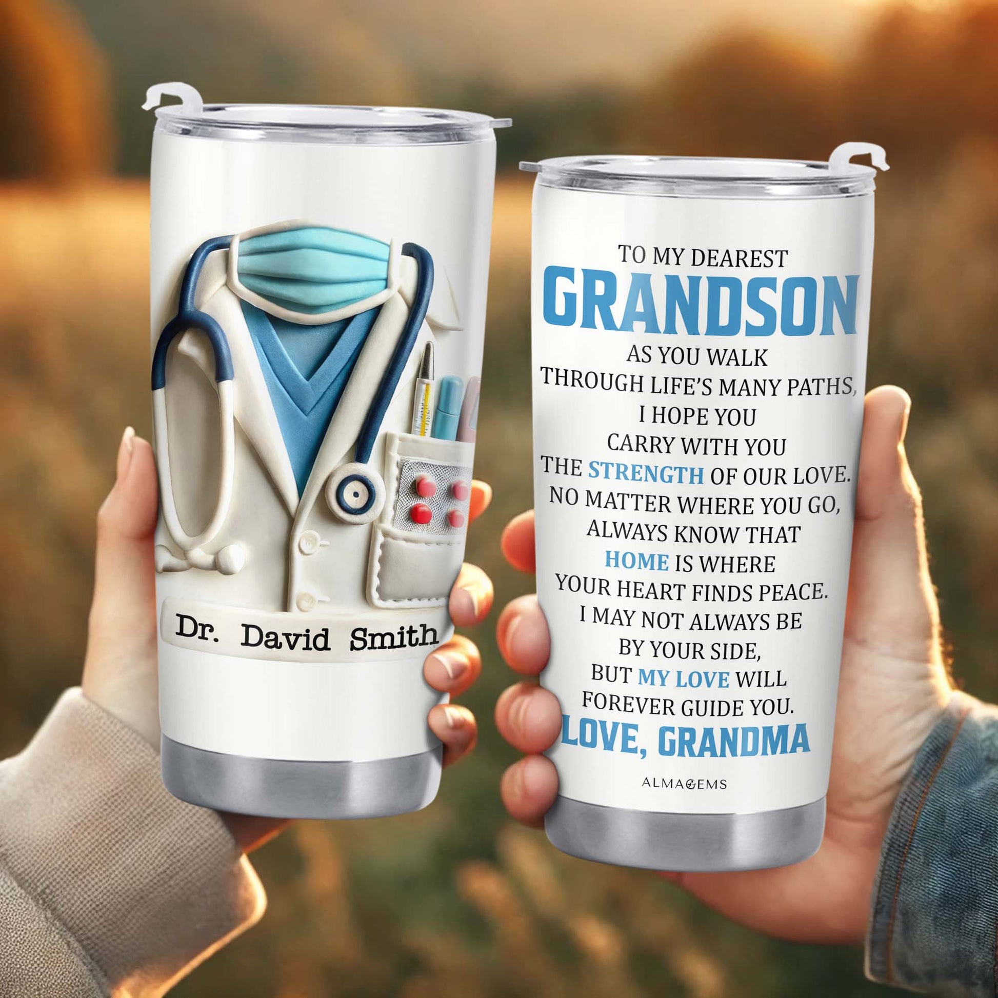 To My Dearest Grandson, As You Walk Through Life's Many Paths, Medical Instrument And Scrubs