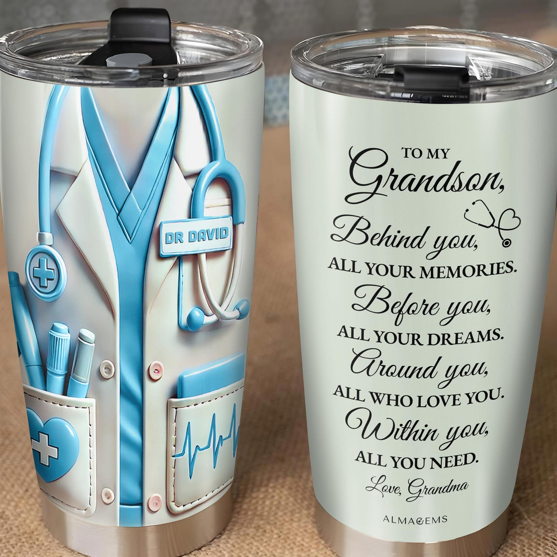 To My Grandson, Behind You, All Your Memories, Stethoscope And Medical Uniform
